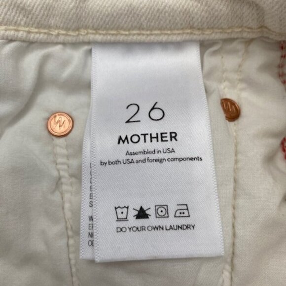 MOTHER The Sinner Frayed Denim Shorts in Whipping The Cream Pink Racer 26 - Picture 8 of 11